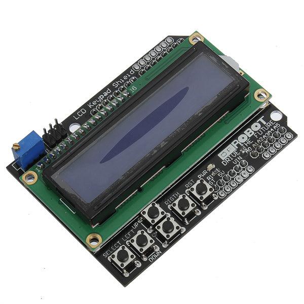 Keypad Shield Blue Backlight For Robot LCD 1602 Board Geekcreit for Arduino - products that work with official Arduino boards - MRSLM