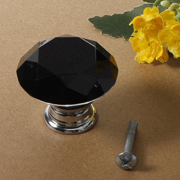 40mm Diamond Crystal Door Knob Drawer Cabinet Handle Knob Screw - MRSLM