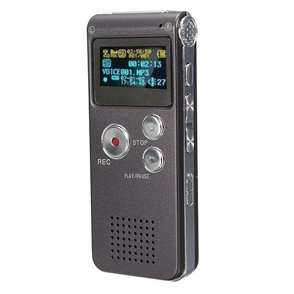 Steel Rechargeable 8GB 650HR Digital Audio Voice Recorder MP3 Player - MRSLM