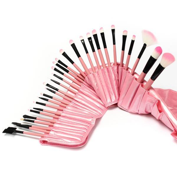 LuckyFine 32pcs Makeup Brushes Set Professional Cosmetic Brush Set Pink Eyeshadow Eyebrow Blush - MRSLM