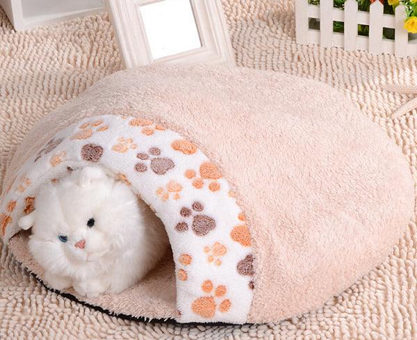 Lovely Warm Cat House Soft Kitten Sleeping Bag Cute Cat Bed Cave - MRSLM