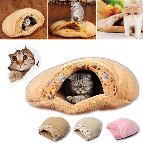 Lovely Warm Cat House Soft Kitten Sleeping Bag Cute Cat Bed Cave - MRSLM
