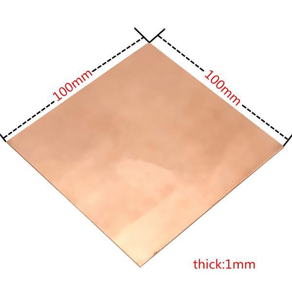 100mm*100mm*1mm Pure Copper Cu Metal Safe Using Guillotine Cut Sheet Plate - MRSLM