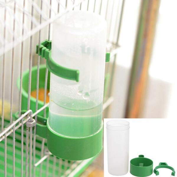 Parrot Bird Drinker Feeder Watering Plastic With Clip For Aviary Budgie Cockatiel - MRSLM