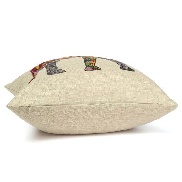Vintage Elephant Cotton Throw Pillow Case Waist Cushion Cover Home Sofa Car Decor - MRSLM