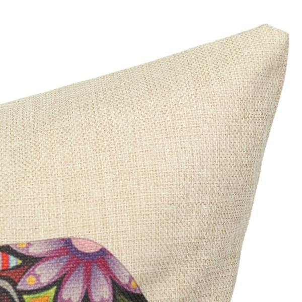 Vintage Elephant Cotton Throw Pillow Case Waist Cushion Cover Home Sofa Car Decor - MRSLM
