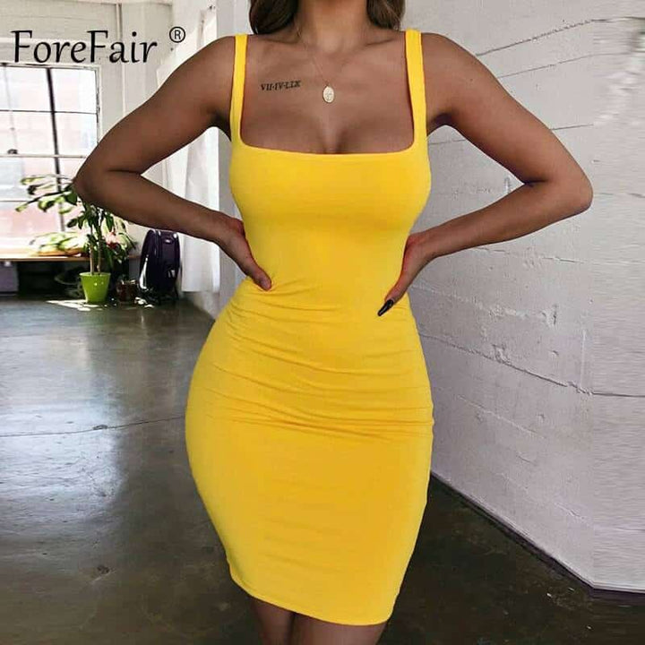 Spaghetti Strap Simple Women's Bodycon Dress