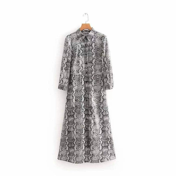 Women' Retro Snake Patterned Long Dress