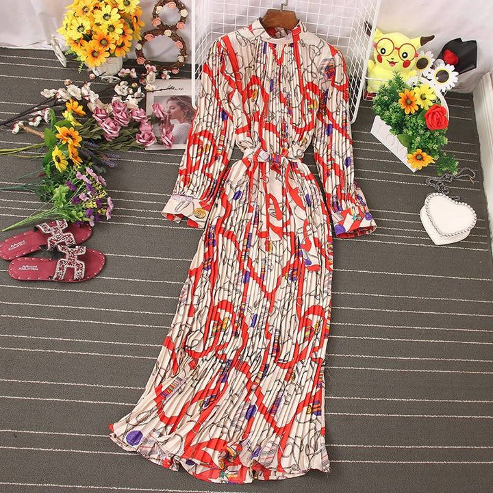 Women's Pleated Boho Dress