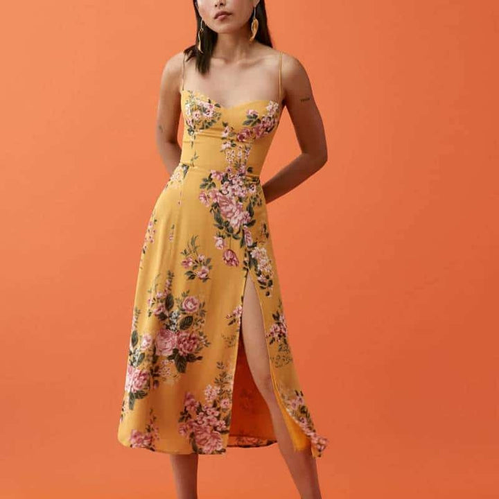 Women's Slim Fit Split Sling Dress