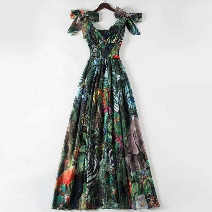 Women's Tropical Print Maxi Dress