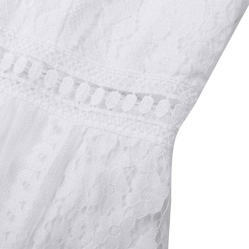 Women's White Lace Maxi Dress