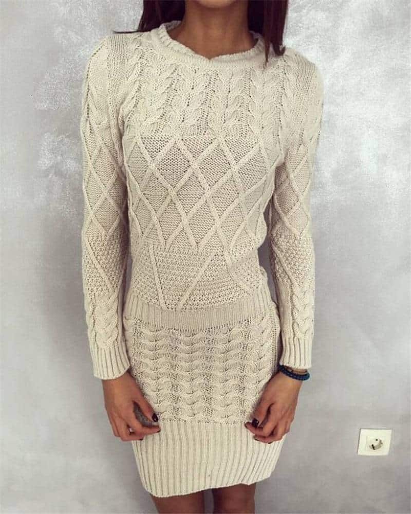 Women's Casual Warm Knitted Dress