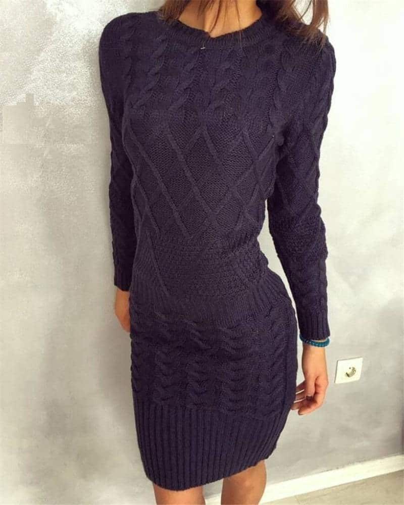 Women's Casual Warm Knitted Dress