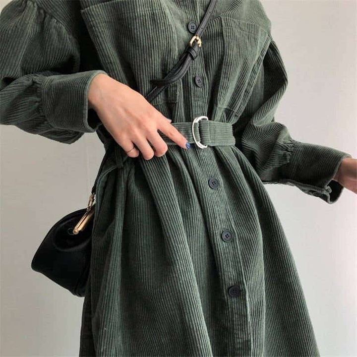 Women's Corduroy Shirt Dress