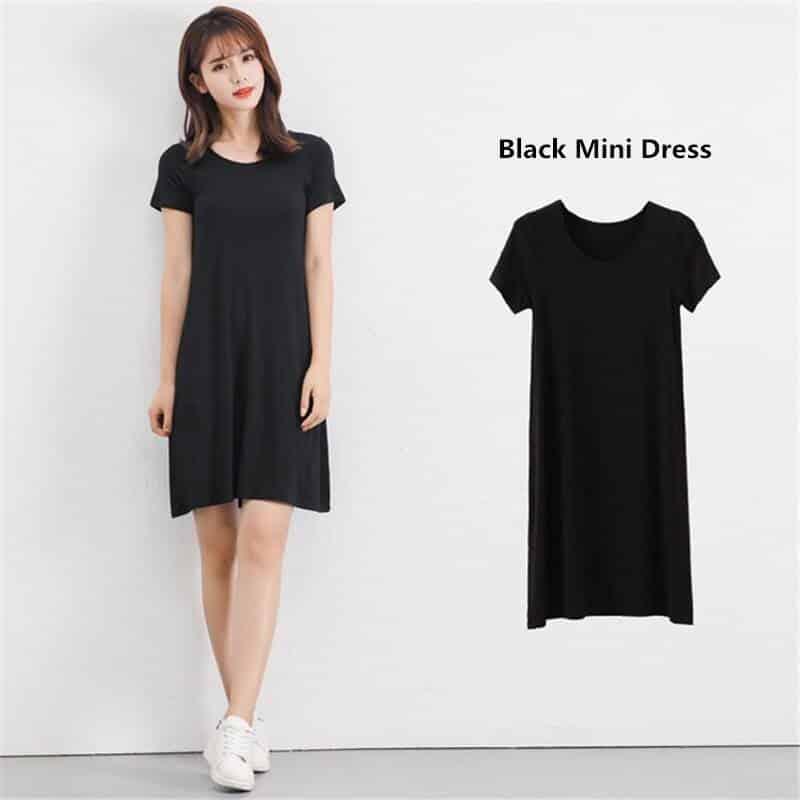 Women's Modal Knitted Summer T-Shirt Dress