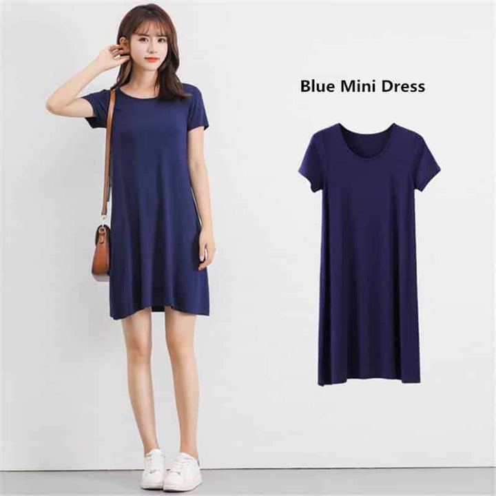 Women's Modal Knitted Summer T-Shirt Dress