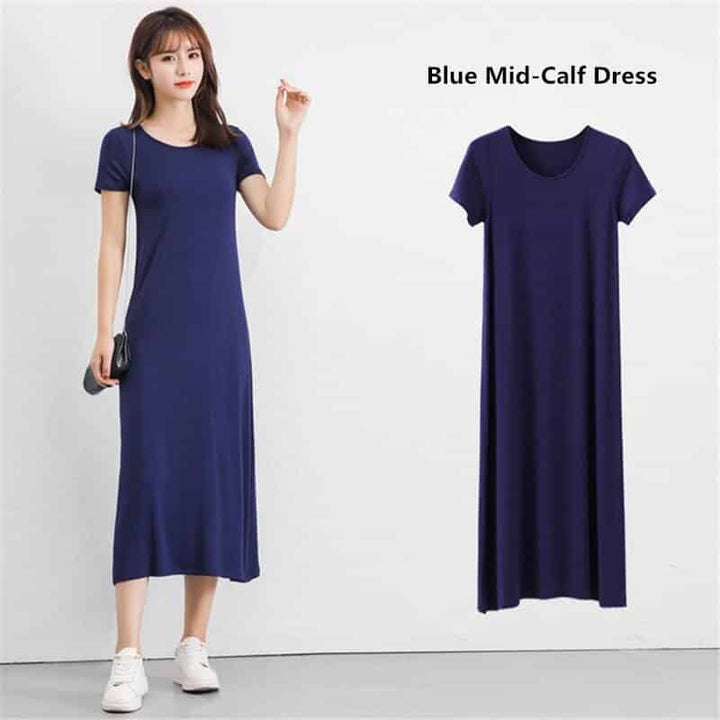 Women's Modal Knitted Summer T-Shirt Dress