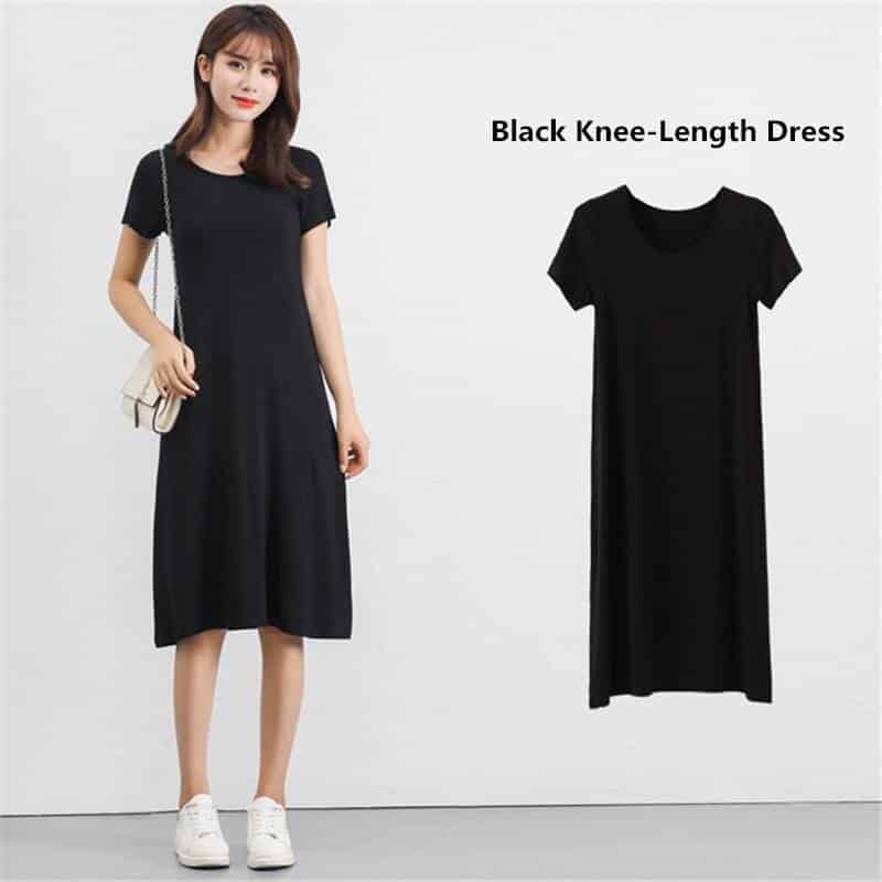 Women's Modal Knitted Summer T-Shirt Dress