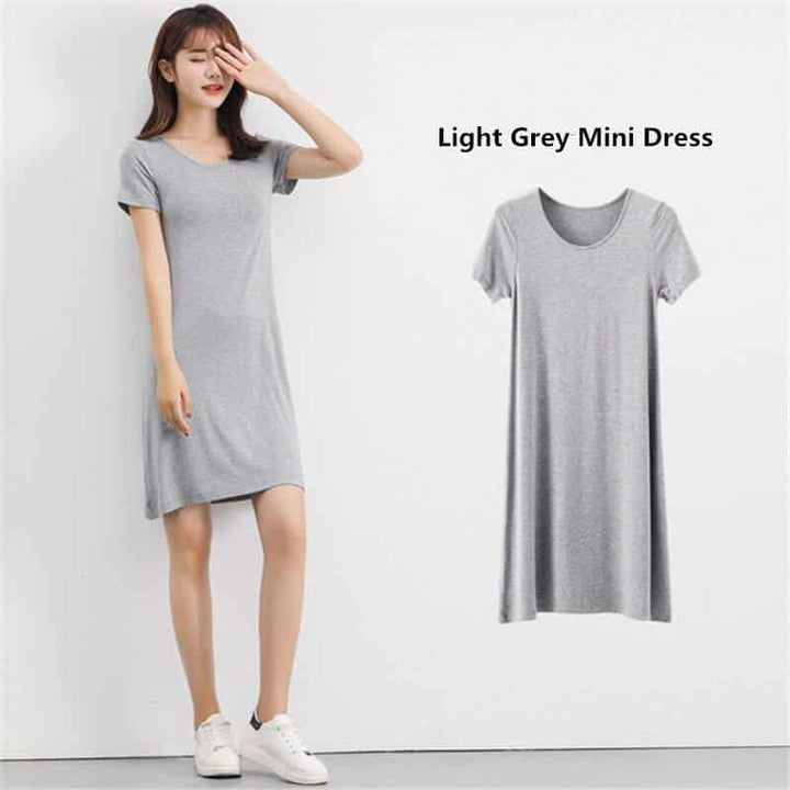 Women's Modal Knitted Summer T-Shirt Dress