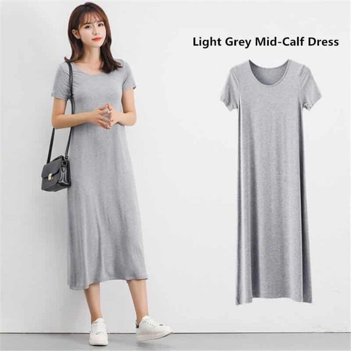 Women's Modal Knitted Summer T-Shirt Dress