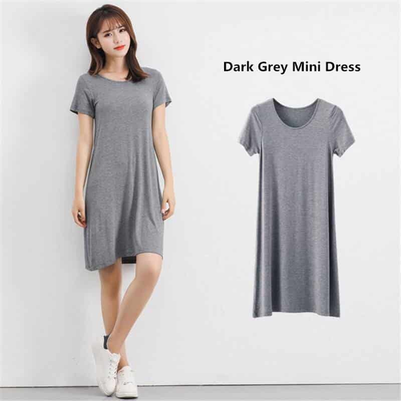 Women's Modal Knitted Summer T-Shirt Dress