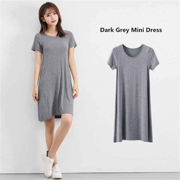 Women's Modal Knitted Summer T-Shirt Dress
