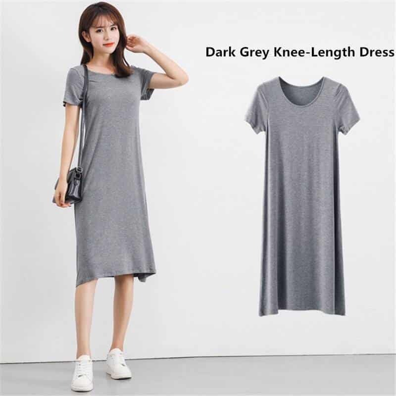 Women's Modal Knitted Summer T-Shirt Dress