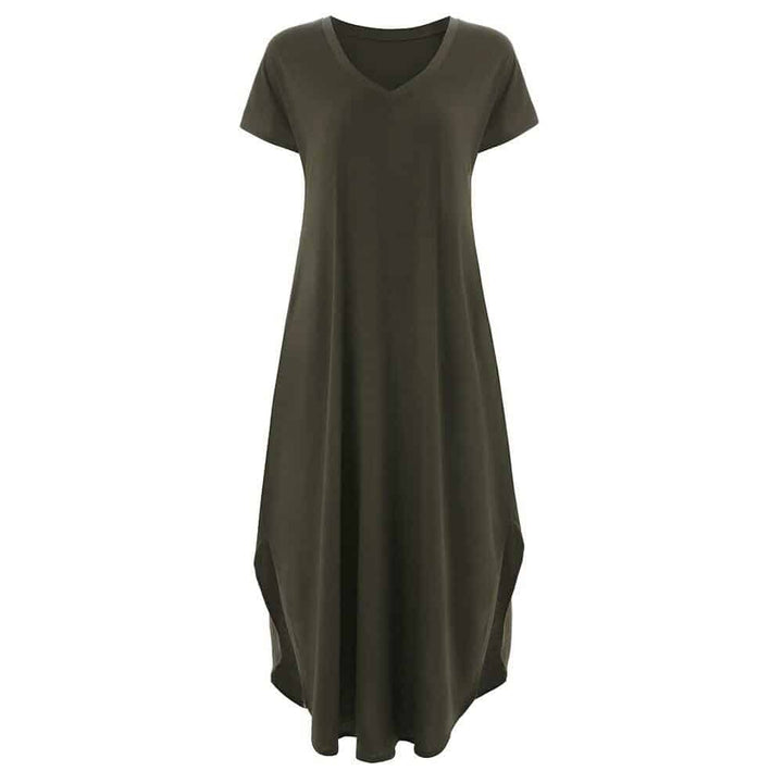 Women's V-Neck T-Shirt Maxi Dress