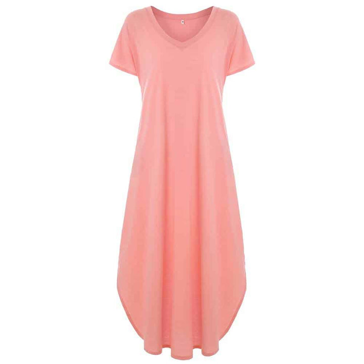 Women's V-Neck T-Shirt Maxi Dress