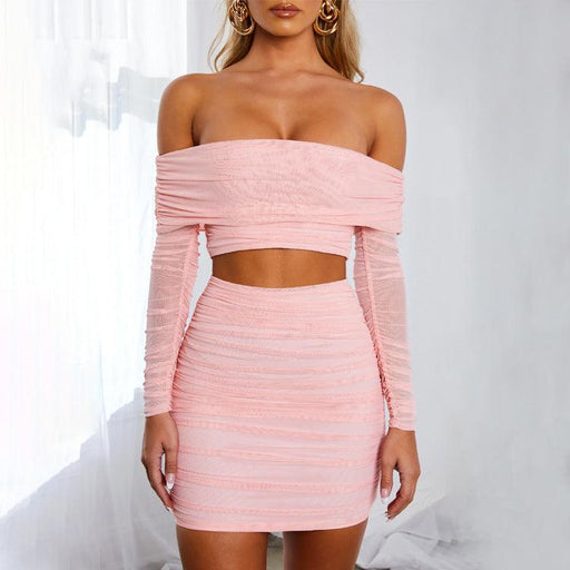 pink pleated one shoulder skirt - MRSLM