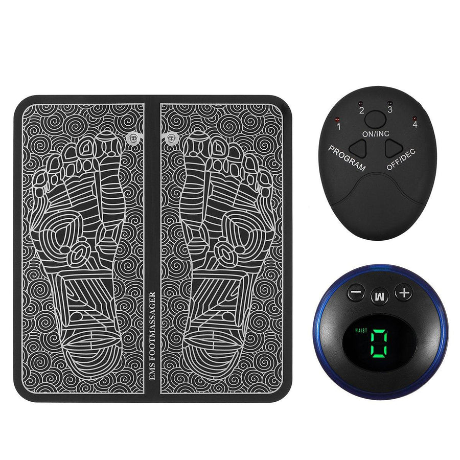 EMS Physiotherapy Foot Massage Mat 6 Modes 9 Levels Portable Leg Blood Circulation Massager Relax Device - MRSLM