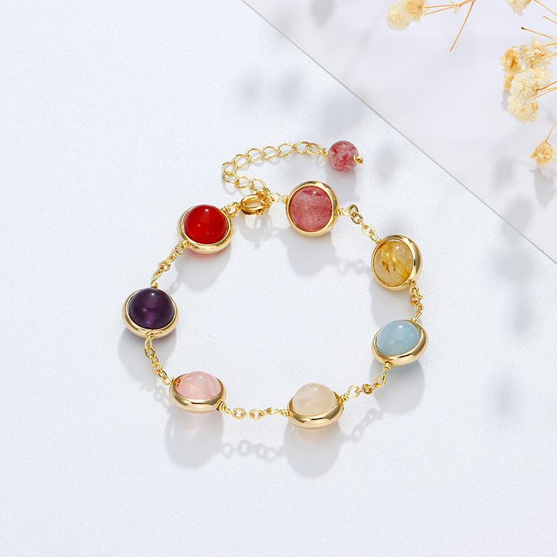 Bracelet Women's Transfer Strawberry Crystal Sea Sapphire Colorful Crystal - MRSLM