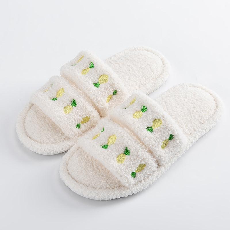 Home Indoor Slippers Plush Cute Wooden Floor Soft Bottom - MRSLM