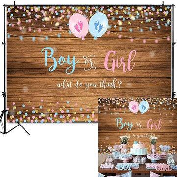 150x100CM 210x150CM 250x180CM Spray Painted Vinyl Boy Girl Gender Reveal Photography Backdrop Party Background Decoration - MRSLM