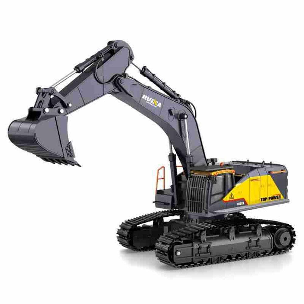 HuiNa 1592 with 2/3 Batteries 1/14 2.4G 22CH RC Excavator Engineering Vehicle Model Alloy Construction Truck - MRSLM