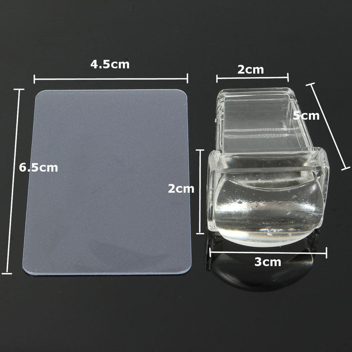 Clear Soft Silicone Nail Stamping Template Printer Set Scraper Image Plate Transfer Tools DIY Design - MRSLM