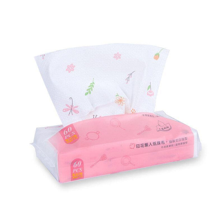 60 Pumping / Pack Printed Disposable Non-Woven Cloth Extraction Wet And Dry Wipes Kitchen Towels - MRSLM