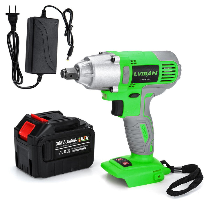 388VF 38800mAh 1/2 inch Cordless Electric Impact Brushless Wrench Driver Hand Drill with Li-ion Battery - MRSLM