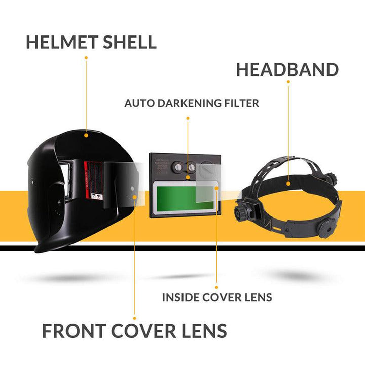 12Solar Auto Darkening Welding Helmet Cover Protect for ARC/MIG/TIG Grinding - MRSLM