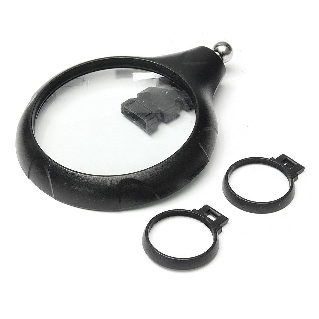 5 LED Light Magnifier Magnifying Glass Helping Hand Soldering Stand with 3 Lens - MRSLM