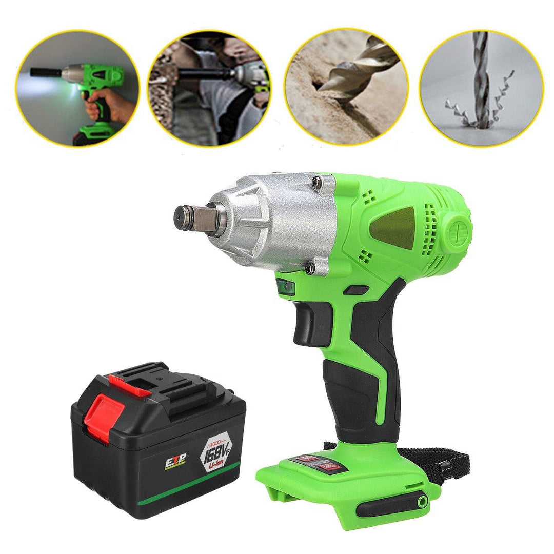98/128/168VF Cordless Electric Wrench 3300 /min Speed Household DIY Car Repair Impact Wrench With LED Lights - MRSLM