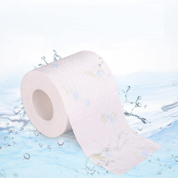 6 Rolls Printing 7-second Roll Paper Toilet Paper Hotel Soft Hydrated Wood Pulp Toilet Pape (#01) - MRSLM