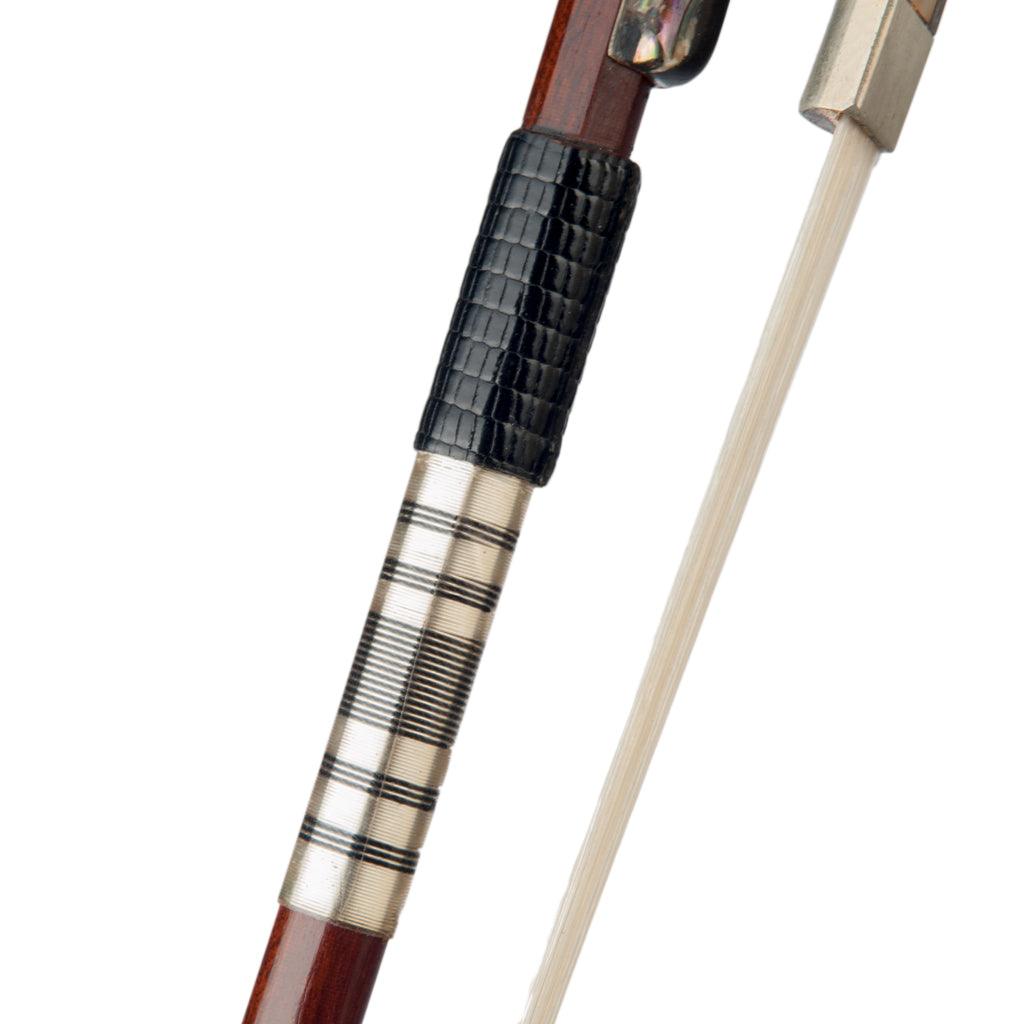NAOMI 4/4 Violin Bow Pernambuco Bow Round Stick W/Abalone Frog Mongolia Horsehair - MRSLM