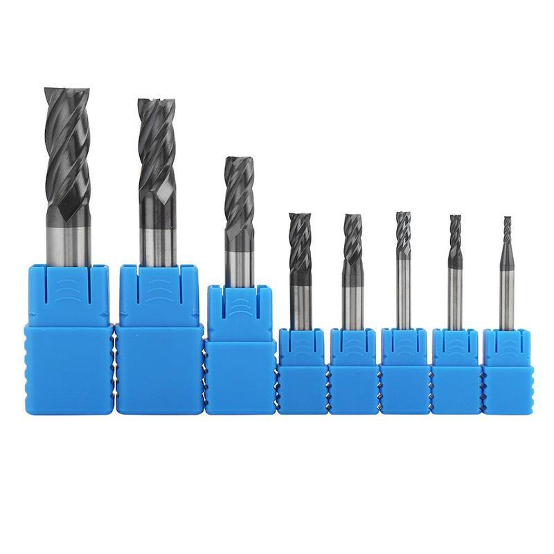 HRC45 1-12mm 4 Flutes Carbide End Mill Tungsten Steel Milling Cutter Tool - MRSLM