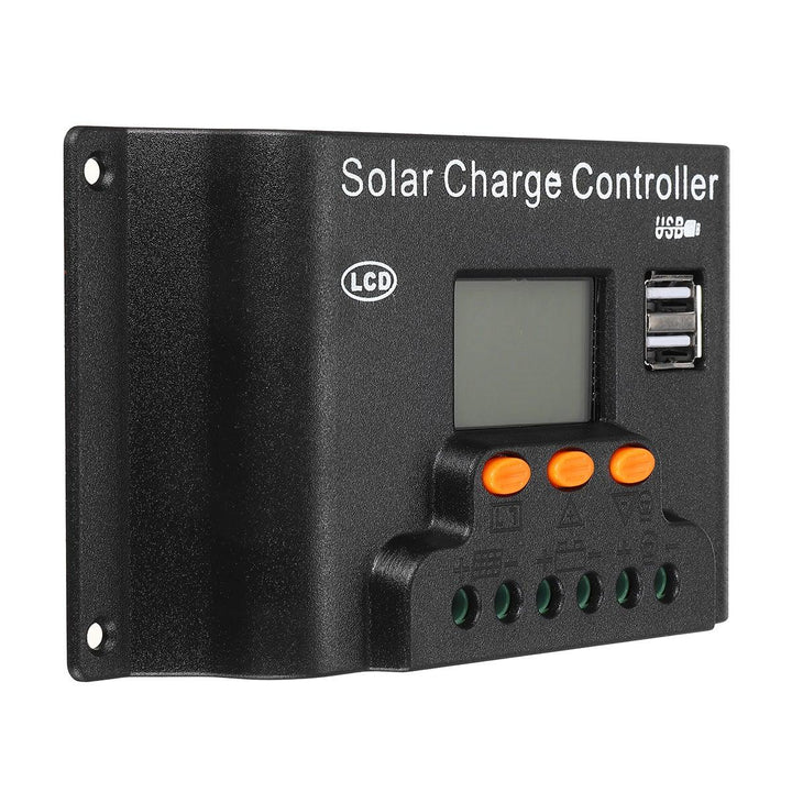 10/20/30/40/50/60A 12v/24v Adjust PWN Solar Battery Charge Controller for Solar Panel Support Dual USB Output/Large LCD Display - MRSLM