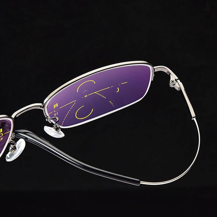 Intelligent Reading Glasses Progressive Multifocal Coated Lens Presbyopia Memory Alloy Frame - MRSLM