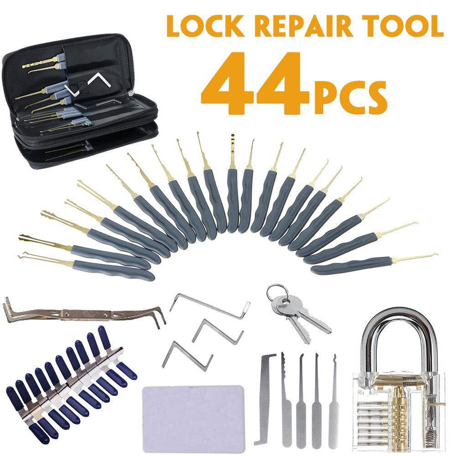 44 Pcs Lock Repair Sets Unlocking Practice Lock Pick Key Extractor Padlock Kit - MRSLM