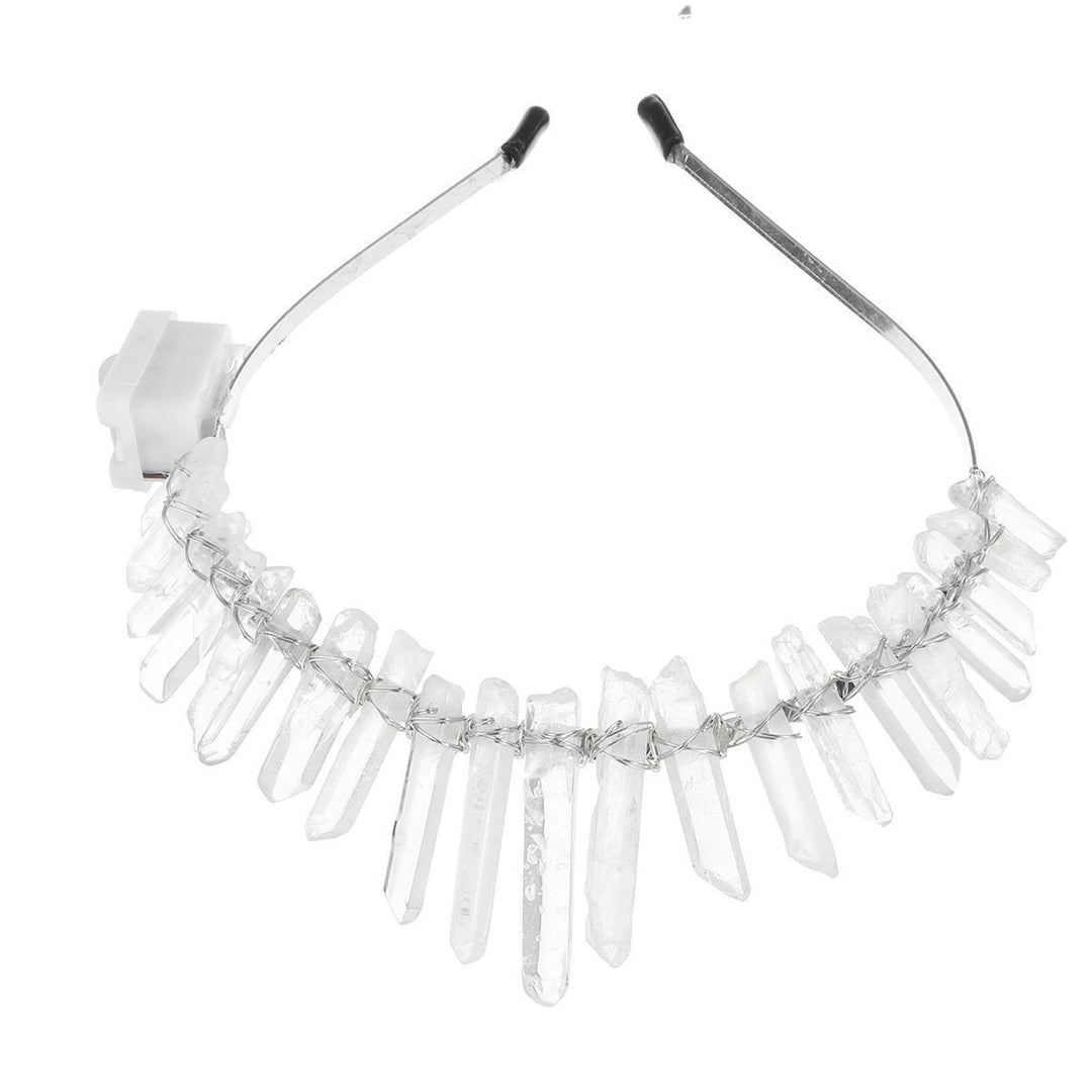 LED Crown Crystal Headband Headdress Garland Bridal Jewelry 3 Mode Flash Light Christmas Halloween Party Gift - MRSLM