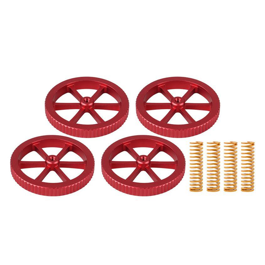 Upgraded Metal Gray Extruder+4Pcs Red Big Hand Twist Leveling Nut+4Pcs Spring Kits for Creality 3D Ender 3/3 Pro/5/CR-10/10S/S4 3D Printer Part - MRSLM
